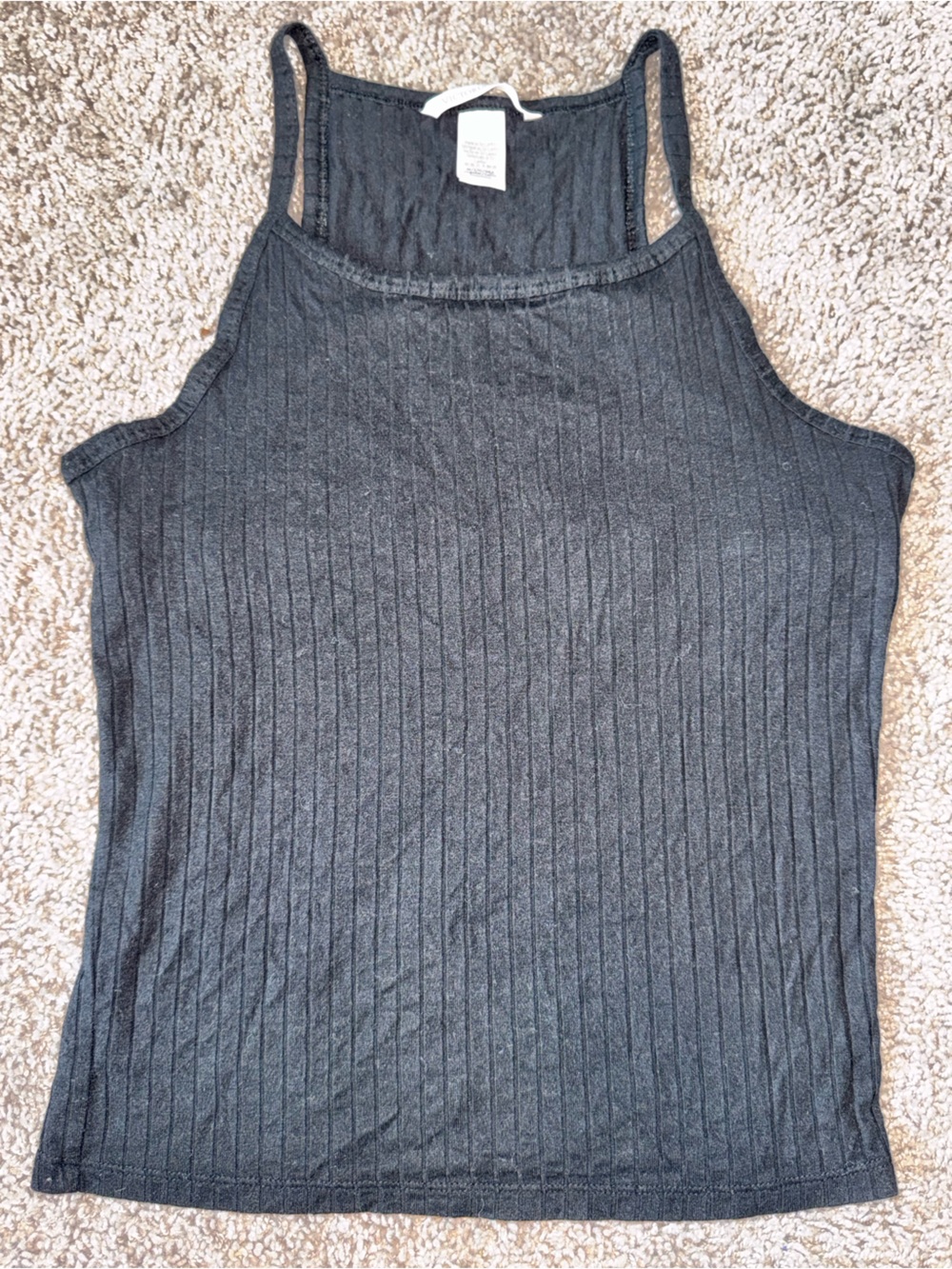 Medium Victoria's Secret Black Ribbed Sleeveless Loungewear Racerback Tank Top